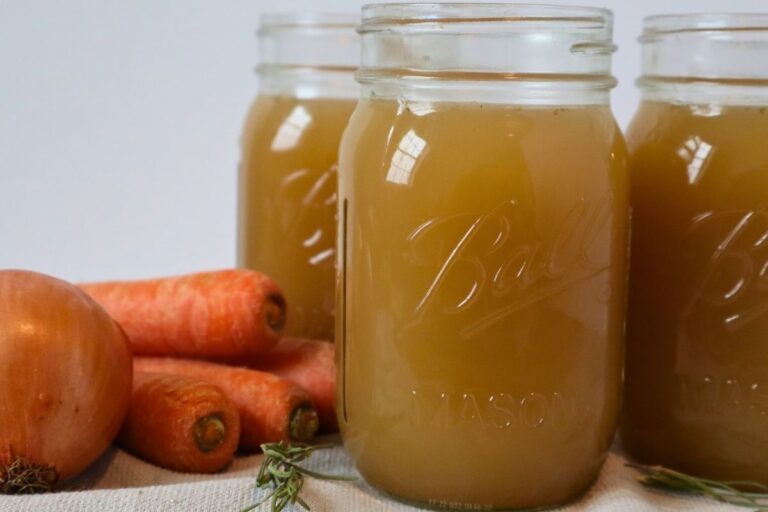 3 mason jars of golden bone broth