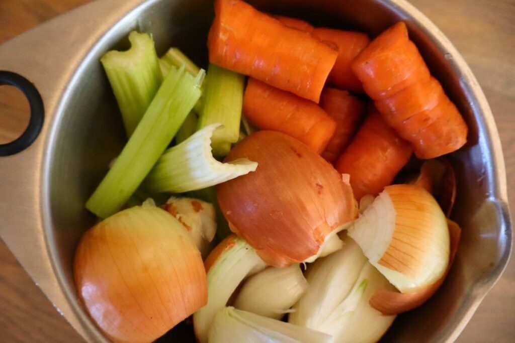 Chopped veggies in a bowl