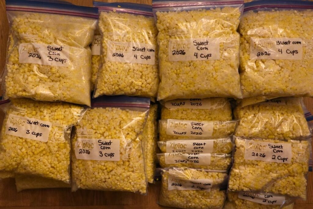 How to Freeze Sweet Corn: A Step-by-Step Preservation Guide 17 freeze sweet corn bags ready freezer Gather at the Farmhouse