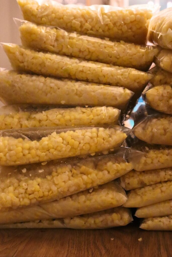 How to Freeze Sweet Corn: A Step-by-Step Preservation Guide 18 freeze sweet corn stack freezer bags Gather at the Farmhouse